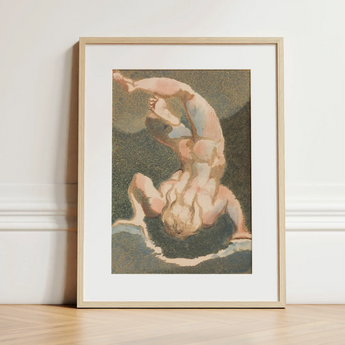 The First Book of Urizen - William Blake Art Print / Canvas Framed Artwork Nude Figure Arched Pose Enclosed Light Single Male Body, Legs