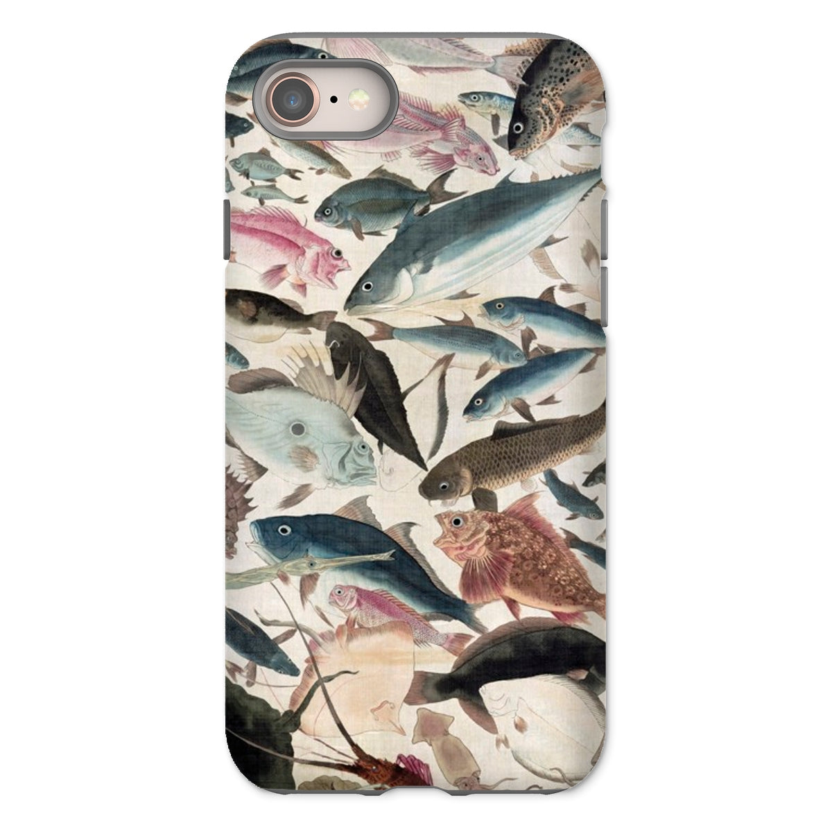 Fish Utagawa Yoshikazu Ocean Life Iphone Case, 8 / Matte, Phone Case Vintage Style Collage Pattern Sea Creatures Fish