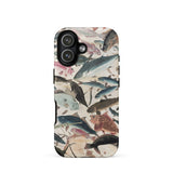 Fish - Utagawa Yoshikazu Ocean Life Phone Case Iphone 17 / Matte Iphone 12 Case Fish Design Black White Background Utagawa Yoshikazu Ocean,