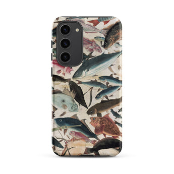 Fish - Utagawa Yoshikazu Ocean Life Phone Case Samsung Galaxy S23 Plus / Matte Phone Case Adorned Detailed Illustration Fish Shades Blue