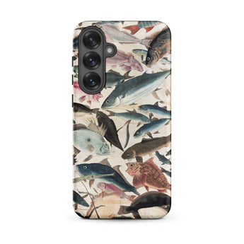 Fish - Utagawa Yoshikazu Ocean Life Phone Case Samsung Galaxy S25 Plus / Matte Phone Case Adorned Detailed Illustration Fish Shades Blue