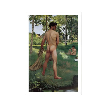 Fisherman with a Net - Frederic Bazille Fine Art Print / Canvas Nude Men Landscape Frederic Bazille, Pagan Fragment, Raw Choreography