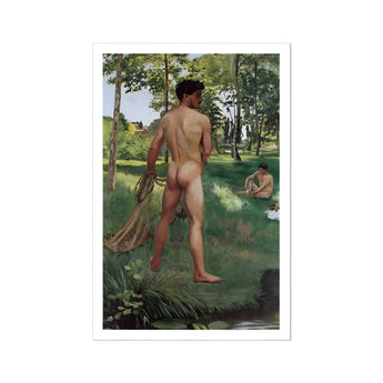 Fisherman with a Net - Frederic Bazille Fine Art Print, Nude Men Landscape