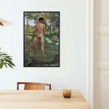 Fisherman with a Net Frederic Bazille Framed Canvas, Framed Painting Nude Men Landscape