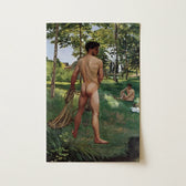 Rectangular Canvas Print Classical Painting Two Nude Male Frederic Bazille, Pagan Fragment, Raw Choreography