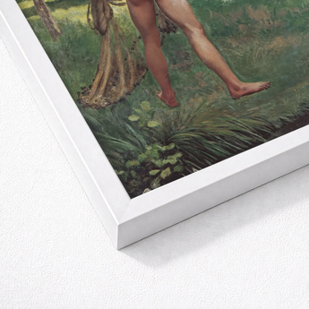 Fisherman with a Net - Frederic Bazille Fine Art Print / Canvas White Framed Classical Painting Bare Feet, Pagan Fragment, Raw Choreography
