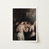Fisticuffs - Baroque Gay Fight Club Art Print / Canvas Framed Dramatic Dimly Lit Scene Shirtless, Bodies Rest Prints