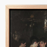 Light Wood-framed Canvas Print Dark Impressionistic Painting Figures Baroque Gay Fight, Club Art, Bodies Rest