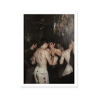 Fisticuffs Baroque Gay Fight Club Art Print, Oil Painting Shirtless Men