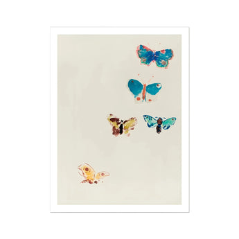 Five Butterflies - Odilon Redon Art Print, 24x32’’ / 61x81cm / Unframed, Watercolor Butterfly Painting