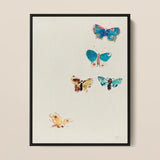 Five Butterflies - Odilon Redon Art Print / Canvas, 12x16’’ / 31x41cm / Black Frame, Posters Prints & Visual Artwork, Toby Leon