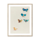 Five Butterflies Odilon Redon Art Print, Framed Butterfly Watercolor Painting
