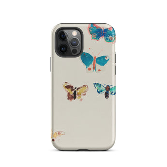 Five Butterflies - Odilon Redon Watercolor Iphone Case, 12 Pro / Matte, Butterfly-patterned Phone Case