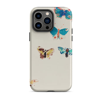 Five Butterflies - Odilon Redon Watercolor Iphone Case, 14 Pro Max / Matte, Butterfly-patterned Phone Case