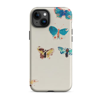 Five Butterflies - Odilon Redon Watercolor Iphone Case, 15 Plus / Matte, Butterfly-patterned Phone Case