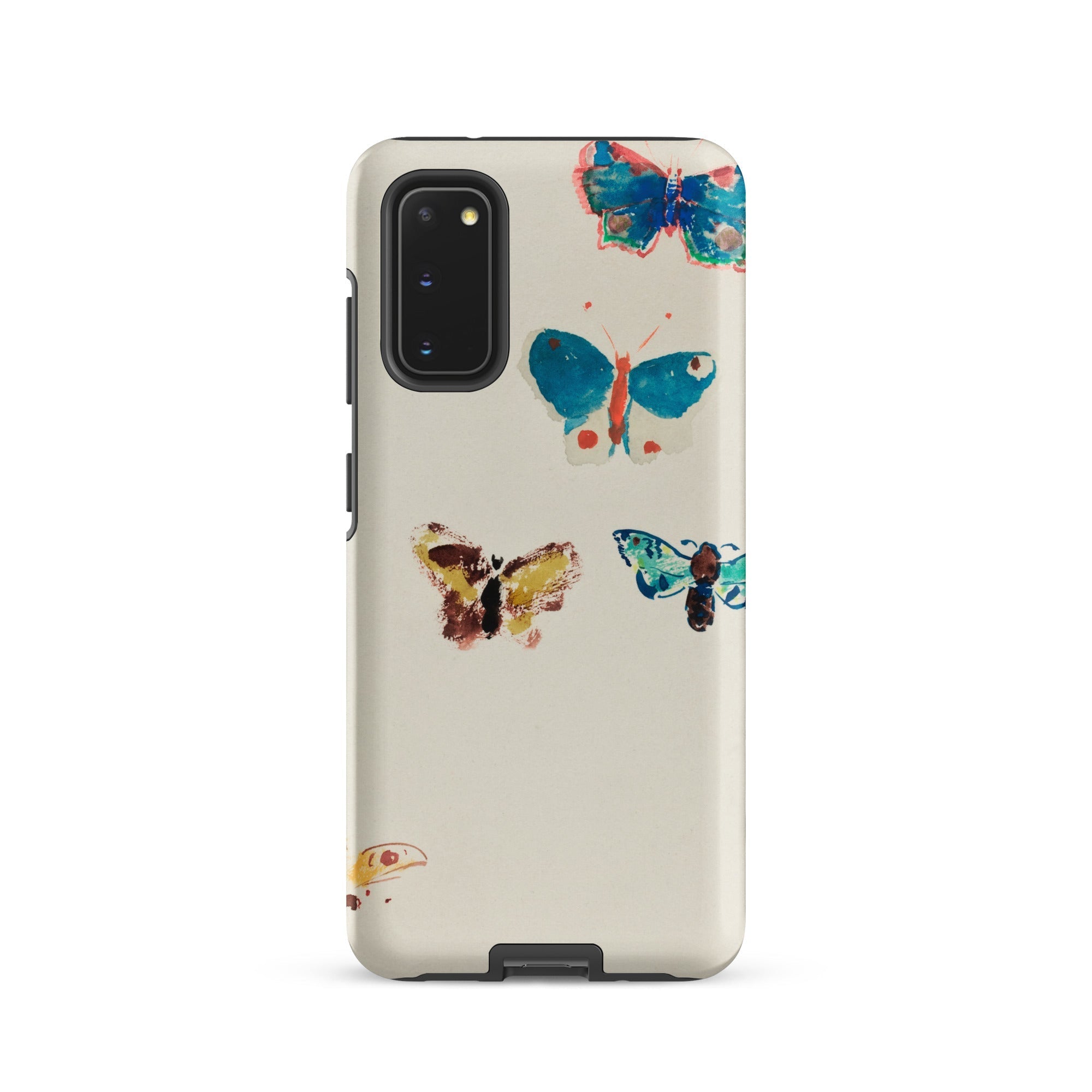 Five Butterflies Odilon Redon Watercolor Samsung Case, Galaxy S20 / Matte, White Phone Case Adorned Colorful Butterfly Designs