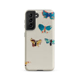Five Butterflies - Odilon Redon Watercolor Samsung Case, Galaxy S21 / Matte, White Phone Case Multiple Painted Butterfly Designs