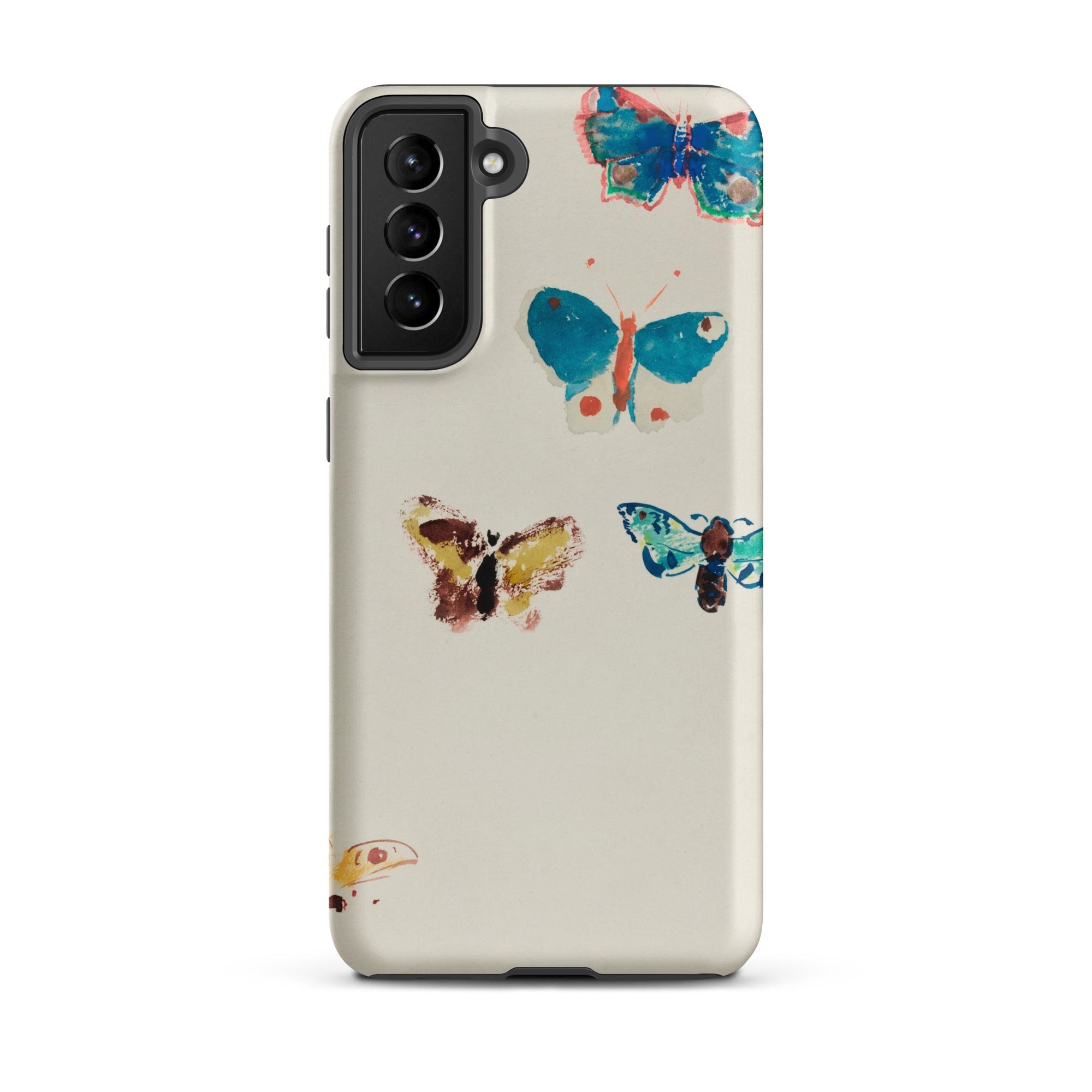 Five Butterflies Odilon Redon Watercolor Samsung Case, Galaxy S21 Plus / Matte, White Phone Case Adorned Colorful Butterfly Designs