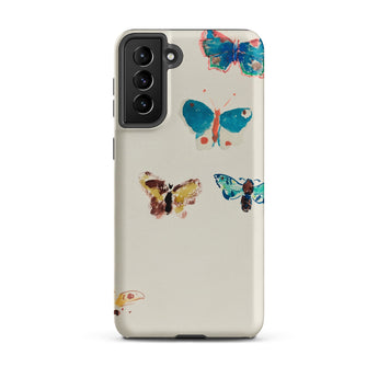 Five Butterflies - Odilon Redon Watercolor Samsung Case, Galaxy S21 Plus / Matte, White Phone Case Adorned Colorful Butterfly Designs