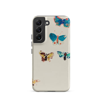 Five Butterflies - Odilon Redon Watercolor Samsung Case, Galaxy S22 / Matte, Cream-colored Smartphone Case Butterfly Pattern