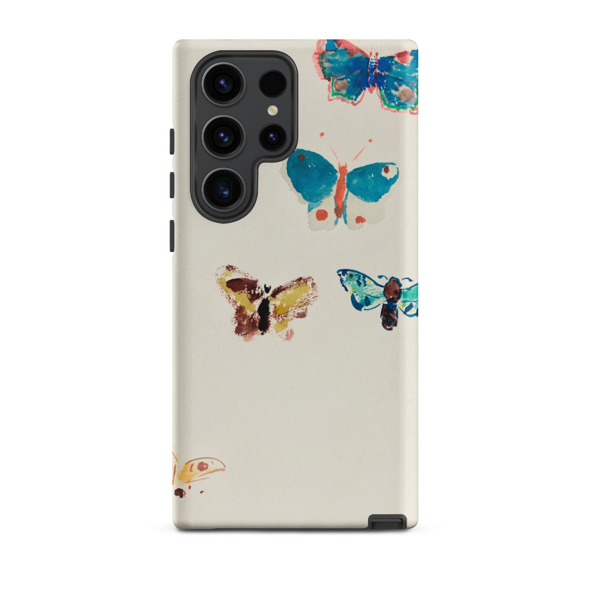 Five Butterflies Odilon Redon Watercolor Samsung Case, Galaxy S23 Plus / Matte, White Phone Case Colorful Butterfly Illustrations