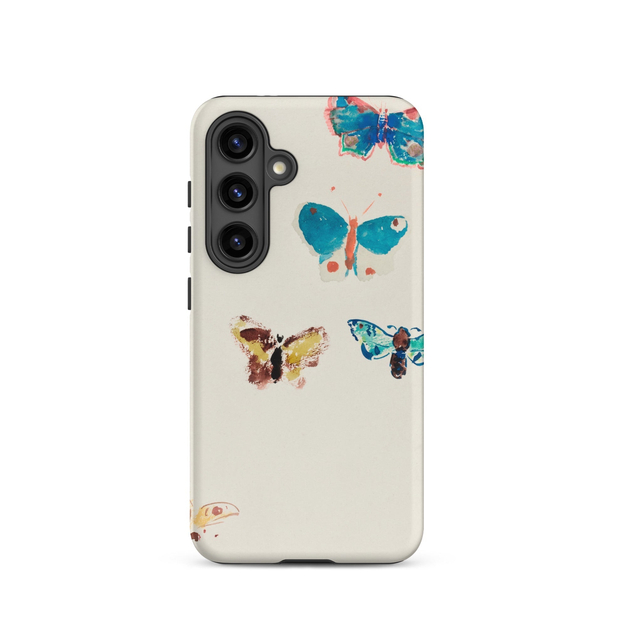 Five Butterflies Odilon Redon Watercolor Samsung Case, Galaxy S23 Ultra / Matte, White Smartphone Case Colorful Butterfly Designs