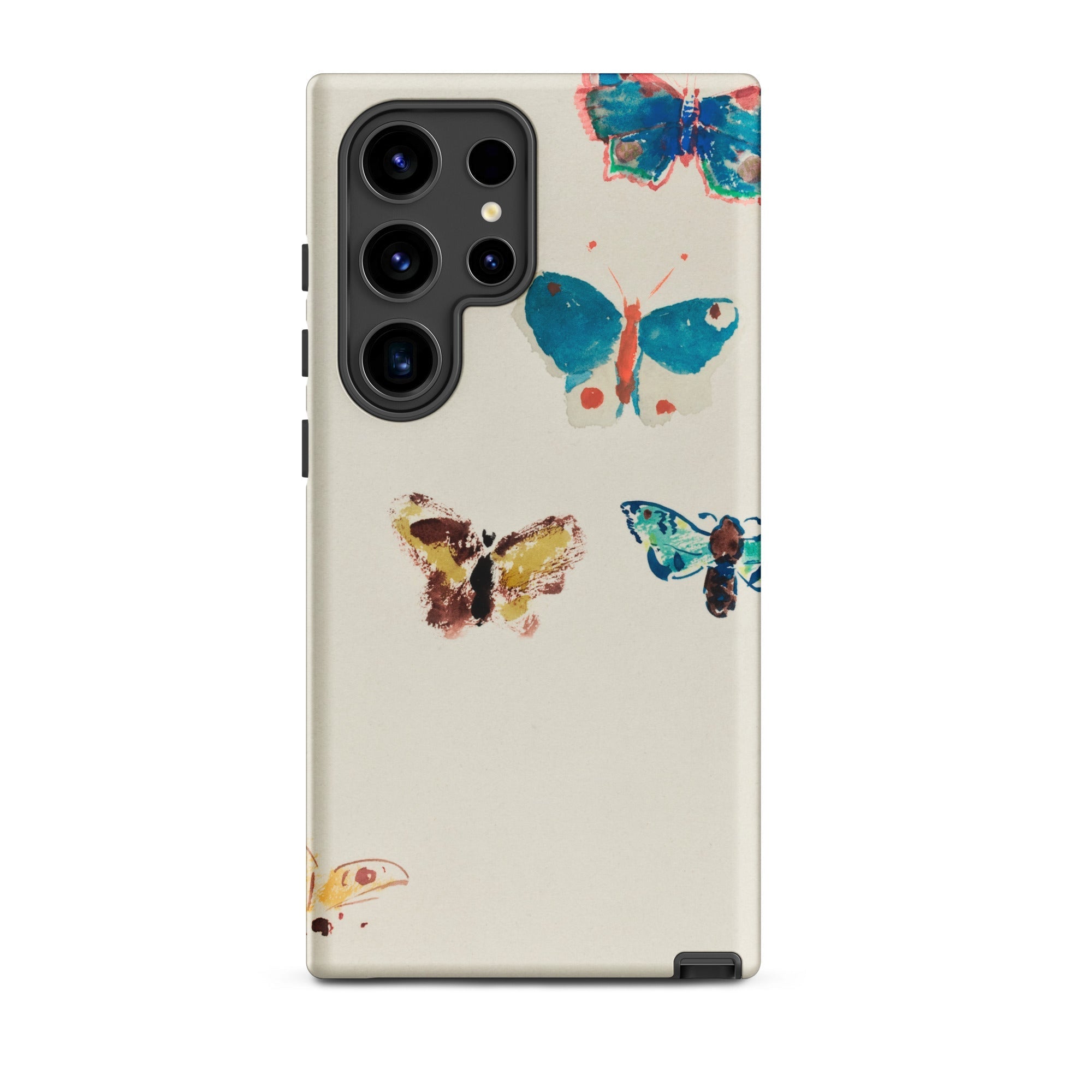 Five Butterflies Odilon Redon Watercolor Samsung Case, Galaxy S24 Plus / Matte, Smartphone Case Multiple Butterfly Illustrations
