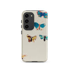 Five Butterflies Odilon Redon Watercolor Samsung Case, off White Smartphone Case Adorned Multiple Colorful Butterfly Designs