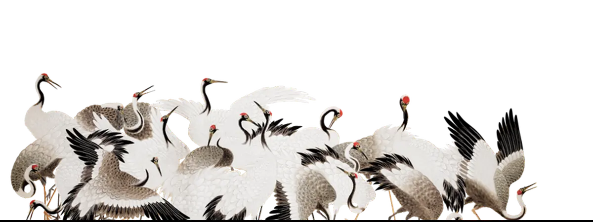 Elegant crane flock showcasing art iphone cases in a striking sky scene