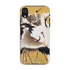 Flock of Cranes Ishida Yutei Edo Art Iphone Case, Xr / Matte, Phone Case Artistic Design Cranes Flight Golden Background