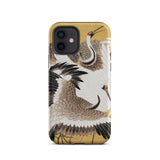 Flock of Cranes - Ishida Yutei Edo Art Phone Case Iphone 12 / Matte Crane-patterned Phone Case Ishida Yūtei’s Flock, Edo-period Artistry,