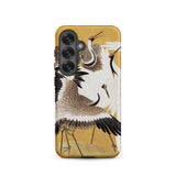 Flock of Cranes - Ishida Yutei Edo Art Phone Case Samsung Galaxy S25 / Matte Phone Case Detailed Illustration Cranes Flight Golden