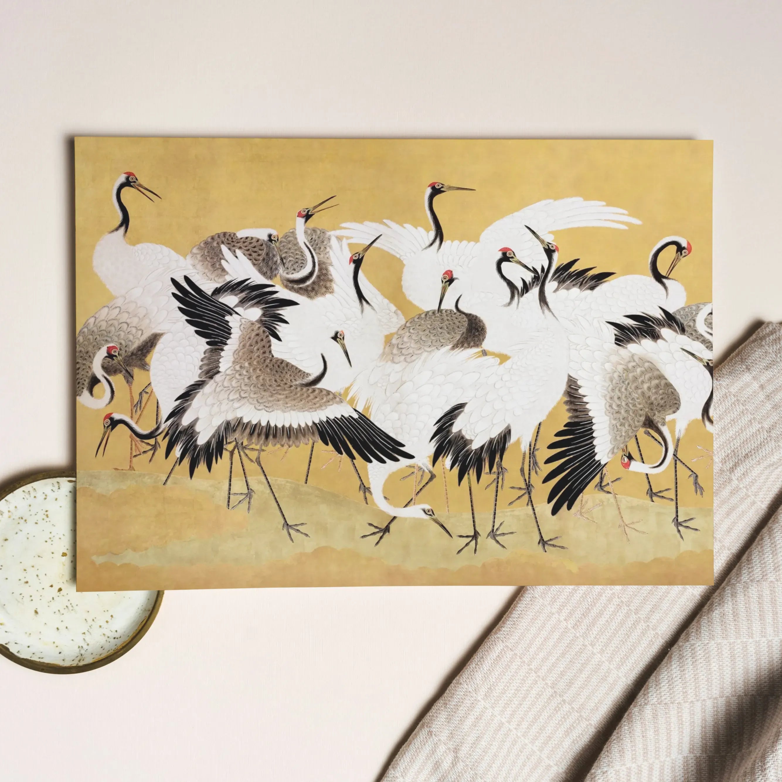Flock Of Cranes By Ishida Yūtei Greeting Card - Greeting & Note Cards - Aesthetic Art