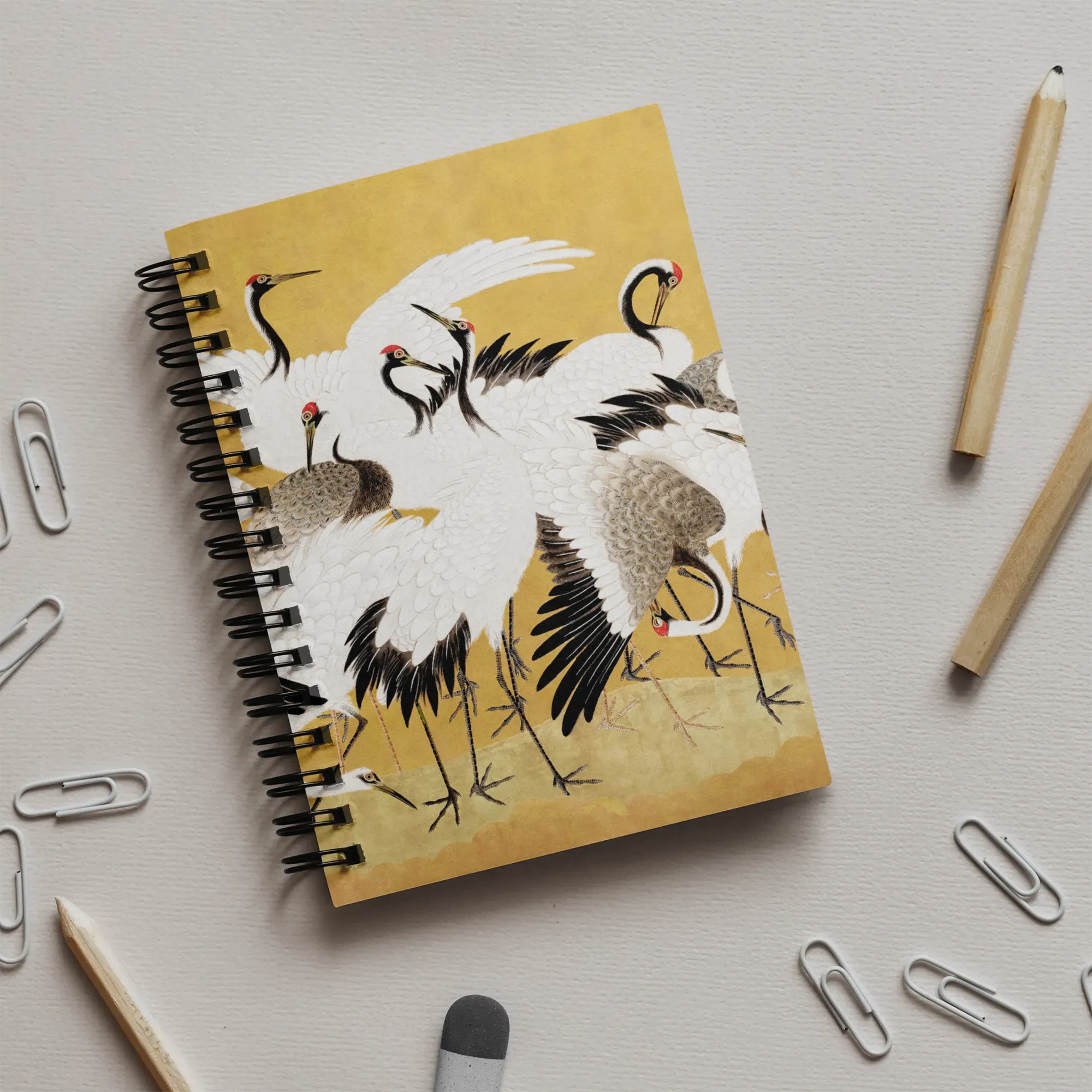 Flock Of Cranes By Ishida Yūtei Notebook - Notebooks & Notepads - Aesthetic Art
