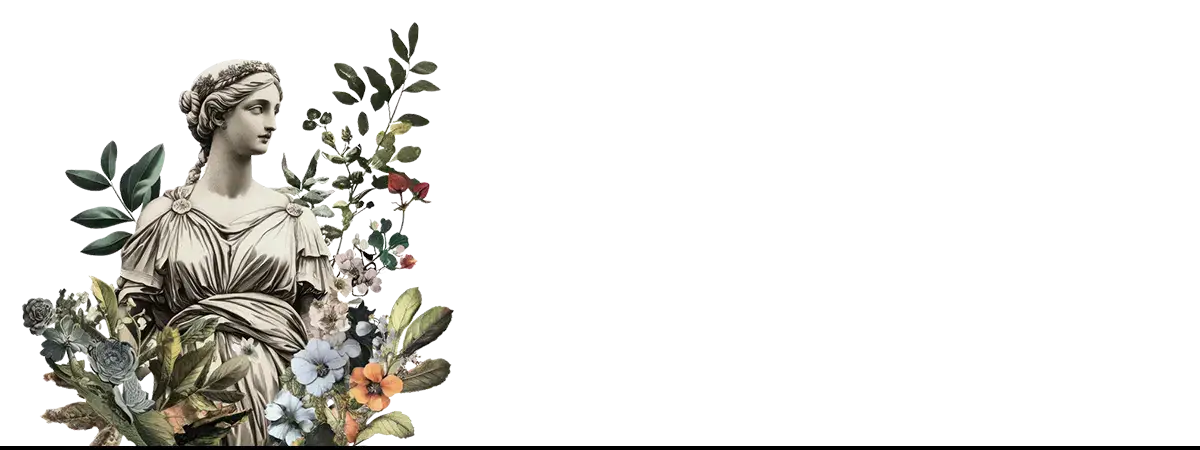Floral-adorned statue as textile art iPhone case design for art iPhone enthusiasts