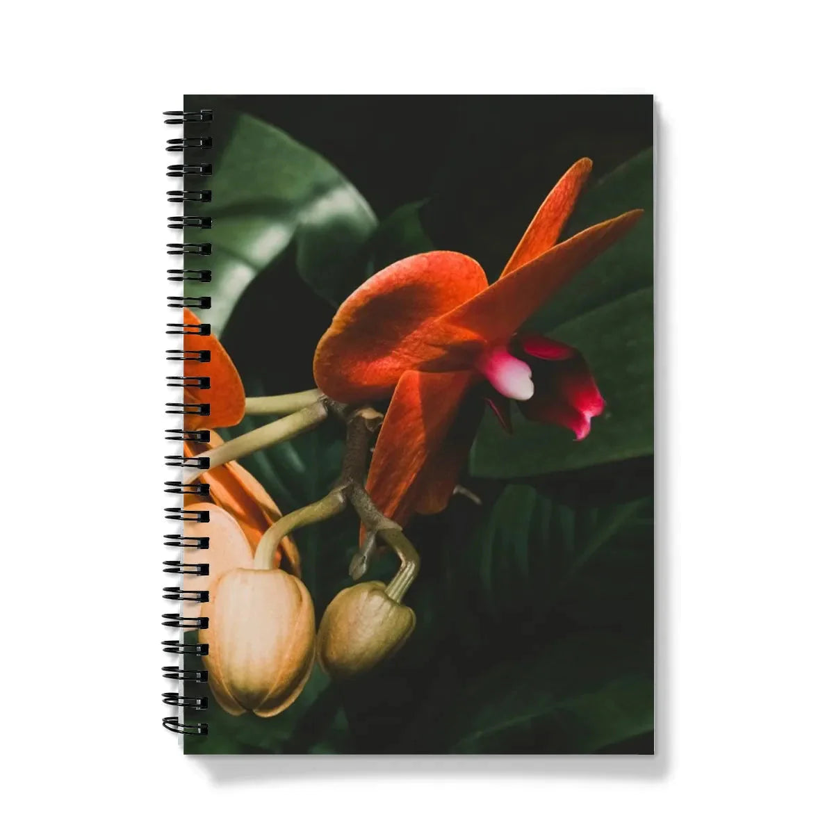 Floral Coral Notebook - A5 - Graph Paper - Notebooks & Notepads - Aesthetic Art