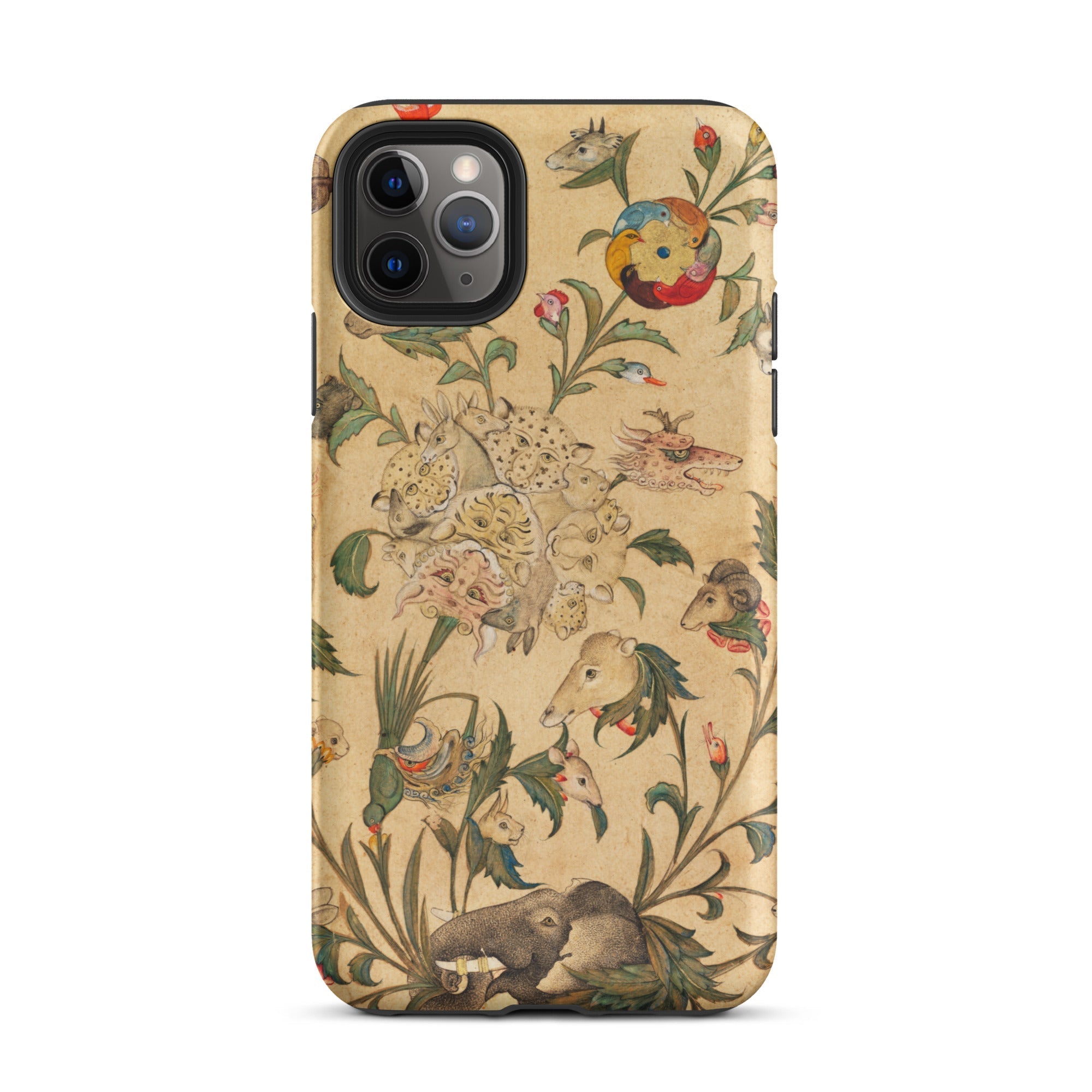 Floral Fantasy of Animals and Birds Iphone Case, 11 Pro Max / Matte, Floral Patterned Phone Case