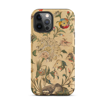 Floral Fantasy of Animals and Birds Iphone Case, 12 Pro Max / Matte, Floral Animal Patterned Phone Case
