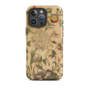 Floral Fantasy of Animals and Birds Iphone Case, 16 Pro Max / Matte, Patterned Iphone Case