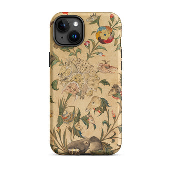 Floral Fantasy of Animals and Birds Phone Case Iphone 15 Plus / Matte Floral Animal Patterned Phone Case Garden Stitched, Iphone