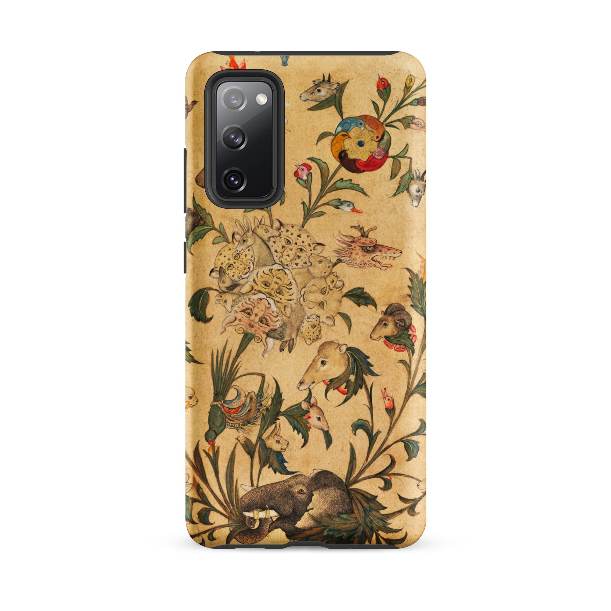 Floral Fantasy of Animals and Birds Samsung Case, Galaxy S20 Fe / Matte, Phone Case Intricate Vintage Style Design Mythological Creatures