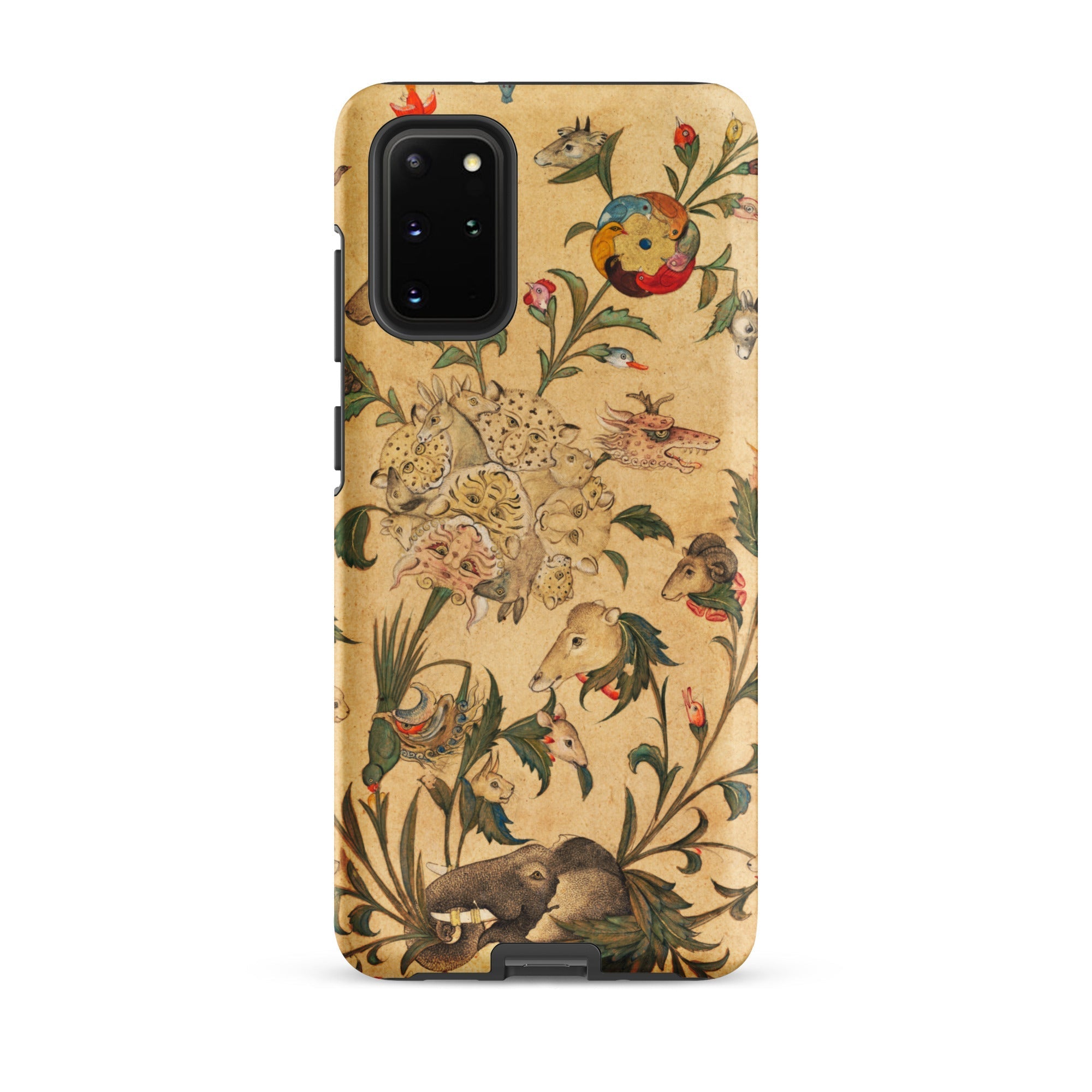 Floral Fantasy of Animals and Birds Samsung Case, Galaxy S20 Plus / Matte, Smartphone Case Ornate Antique Style Floral Animal Print