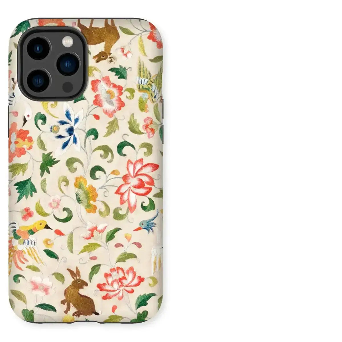 Floral and fauna patterned textile art iPhone case for art iphone lovers and stylish iPhone cases