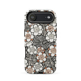 Floral Pattern - Bijutsu Sekai Watanabe Seitei Phone Case Iphone 17 Air / Matte Floral-patterned Phone Case White Pink Blossoms Black