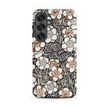 Floral Pattern - Bijutsu Sekai Watanabe Seitei Phone Case Samsung Galaxy S25 Plus / Matte Phone Case Stylized Floral Pattern White Blossoms