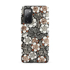 Floral Pattern Bijutsu Sekai Watanabe Seitei Samsung Case, Galaxy S20 Fe / Matte, White Brown Floral Patterned Smartphone Case