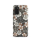 Floral Pattern Bijutsu Sekai Watanabe Seitei Samsung Case, Galaxy S20 / Matte, Smartphone Case Black White Striped Pattern Overlaid Brown