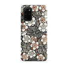 Floral Pattern Bijutsu Sekai Watanabe Seitei Samsung Case, Galaxy S20 Plus / Matte, Smartphone Case Black White Brown Floral Striped Pattern