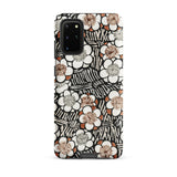 Floral Pattern - Bijutsu Sekai Watanabe Seitei Samsung Case, Galaxy S20 Plus / Matte, Smartphone Case Black White Brown Floral Striped