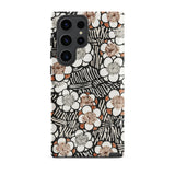 Floral Pattern - Bijutsu Sekai Watanabe Seitei Samsung Case, Galaxy S23 Ultra / Matte, Phone Case Black White Brown Floral Abstract Pattern